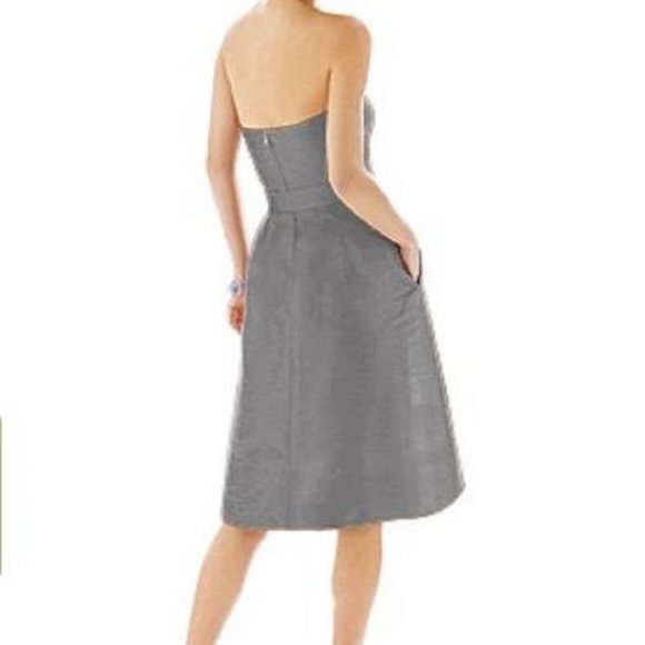 Alfred Sung 580...Cocktail Length, Strapless Dress....Quarry.....Size 2....NWT - Picture 2 of 4